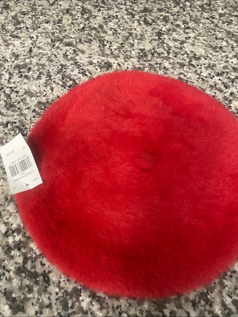 Red Faux Fur Decorative Beret Accent